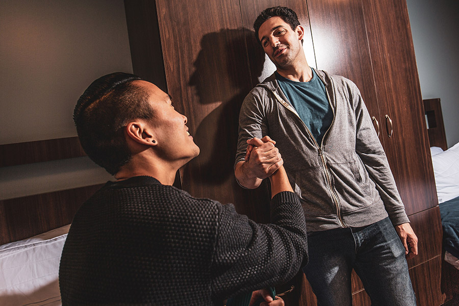 Patients shaking hands 